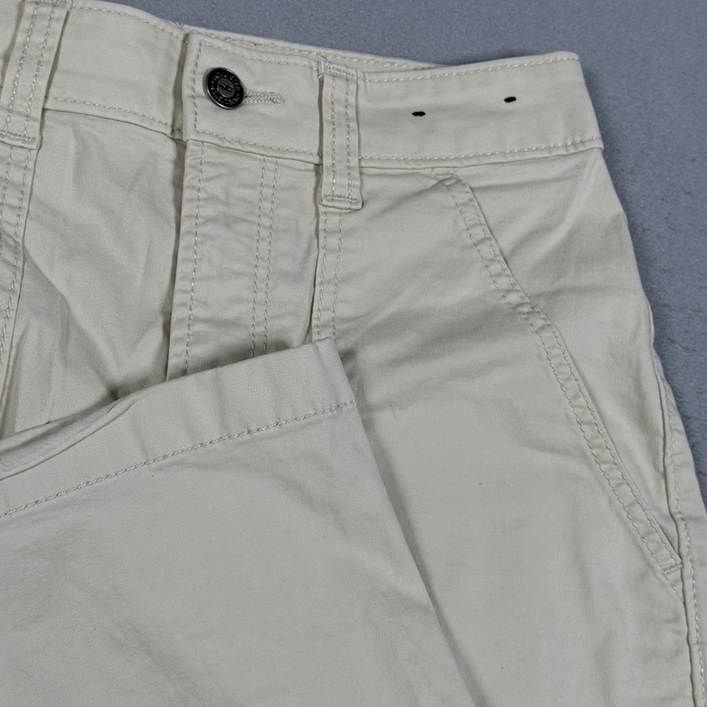 Hollister Ultra High-Rise Baggy Cargo Pants Cream Khaki Wide Leg Utility Womens